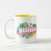 Pianist Retro Piano Gift Tweekleurige Koffiemok (Links)