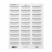 Pianist Return Address Piano Keyboard Motif Etiket (Full Sheet)