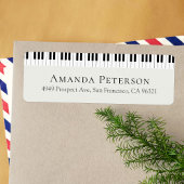 Pianist Return Address Piano Keyboard Motif Etiket