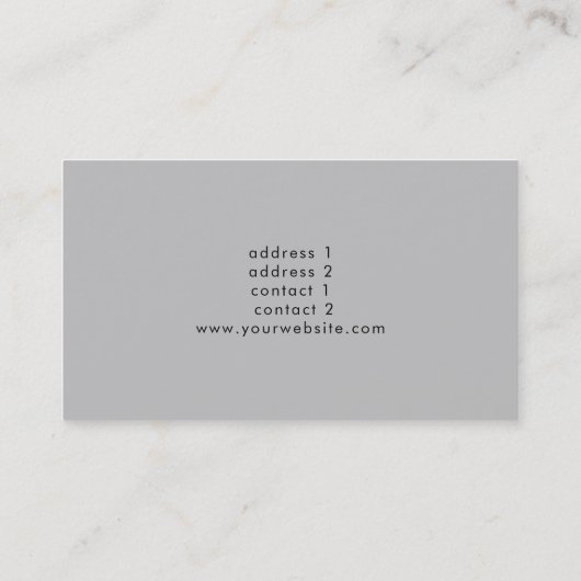 Pianist roze boeket en grijs visitekaartje (Achterkant)