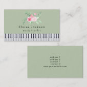 Pianist roze en groen visitekaartje (Voorkant / Achterkant)