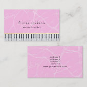 pianist roze marmeren piano visitekaartje (Voorkant / Achterkant)