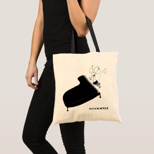 Pianist - Stickmice Canvas tas (Voorkant (product))