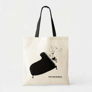 Pianist - Stickmice Canvas tas