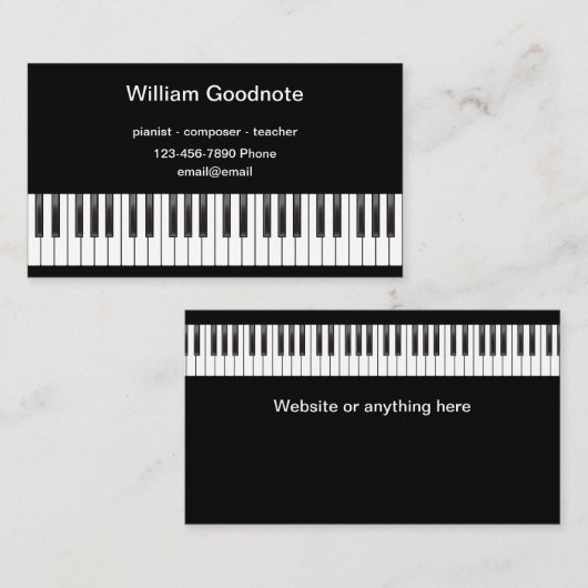 Pianist Theme Visitekaartje (Voorkant / Achterkant)