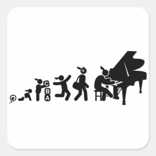 Pianist Vierkante Sticker