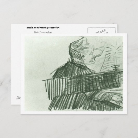 Pianist, Vincent van Gogh Fine Art Briefkaart (Voorkant / Achterkant)