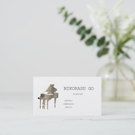 pianist visitekaartje (Staand voorkant)