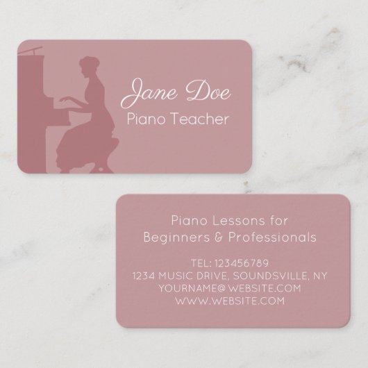 Pianist Visitekaartje (Voorkant / Achterkant)