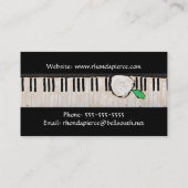 Pianist visitekaartje met bloemen (Achterkant)
