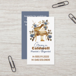 Pianist Waterverf Art Visitekaartje