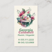  Pianist Waterverf Art Visitekaartje (Voorkant)