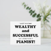Pianist Wealthy & Succesvol Briefkaart (Staand voorkant)