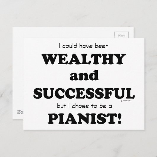 Pianist Wealthy & Succesvol Briefkaart (Voorkant / Achterkant)