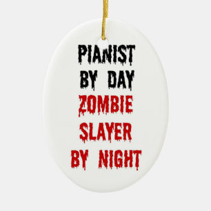 Pianist Zombie Slayer Keramisch Ornament