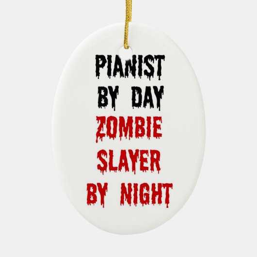 Pianist Zombie Slayer Keramisch Ornament (Voorkant)