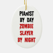Pianist Zombie Slayer Keramisch Ornament (Achterkant)