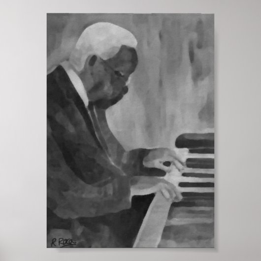Pianista Jazz Original Oils Artwork Impresiones Poster (Voorkant)