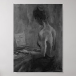 Pianista Mujer Original Oils Artwork Impresiones Poster