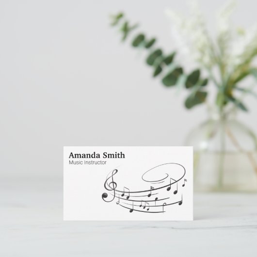 pianiste | muziekleraar visitekaartje (Staand voorkant)