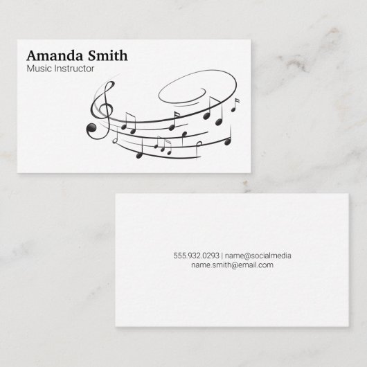 pianiste | muziekleraar visitekaartje (Voorkant / Achterkant)