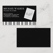 pianiste | Muziekspeler | Opmerkingen vel Visitekaartje (Voorkant / Achterkant)