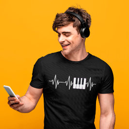  pianisten muzikant pianaliste, pianohartslagtoets t-shirt