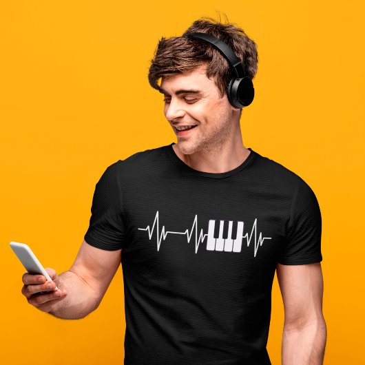  pianisten muzikant pianaliste, pianohartslagtoets t-shirt