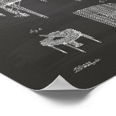 Piano 1937 Patent Art Chalkboard Poster (Hoek)