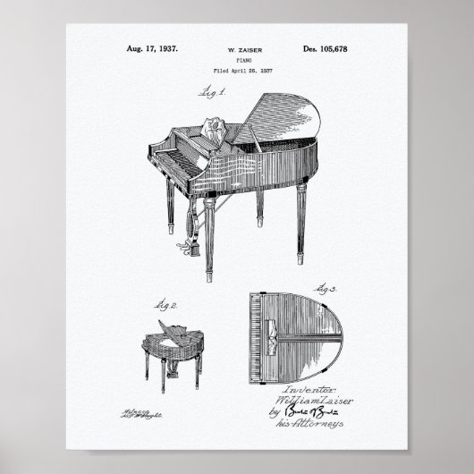 Piano 1937 Whitepaper over octrooien Poster (Voorkant)