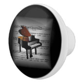 Piano ~ 3-D vel Music Pillow ~ Gray Black BG ~ Keramische Knop (Rechts)