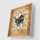 Piano ~ 3 Dimensional ~ Folk Art Box ~ Vierkante Klok (Hoek)