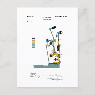 Piano Actie - Patent Max Steinert - Gekleurd Briefkaart