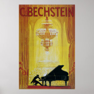 piano-adverteren in 1920 poster