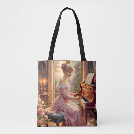 Piano afspelen tote bag (Voorkant)