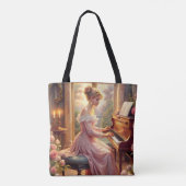 Piano afspelen tote bag (Achterkant)