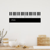 Piano All-Over Black Surface met naam Poster (Keuken)