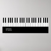 Piano All-Over Black Surface met naam Poster (Voorkant)