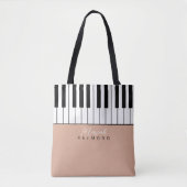 Piano All-Over Dusty Roos Canvas tas met naam (Voorkant)