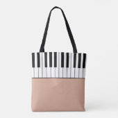 Piano All-Over Dusty Roos Canvas tas met naam (Achterkant)