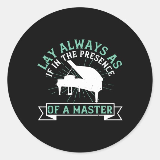 Piano - Als in aanwezigheid van een meester Ronde Sticker (Voorkant)