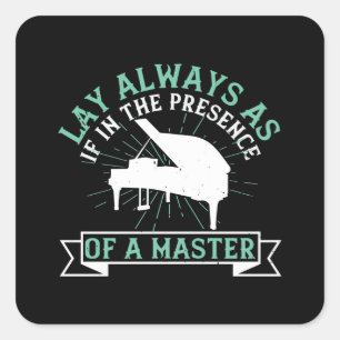 Piano - Als in aanwezigheid van een meester Vierkante Sticker