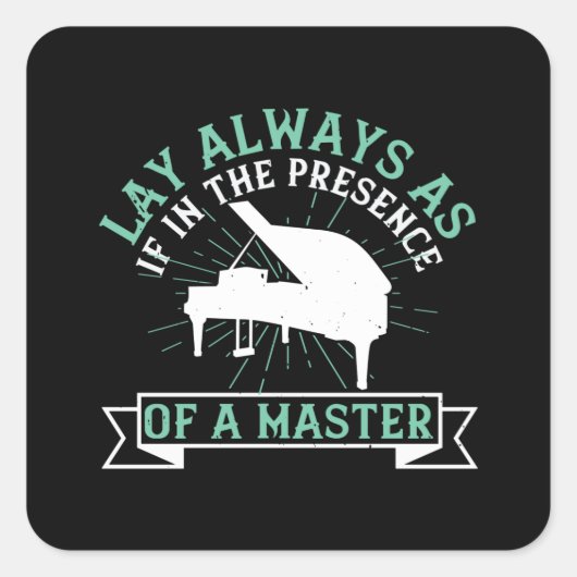 Piano - Als in aanwezigheid van een meester Vierkante Sticker (Voorkant)