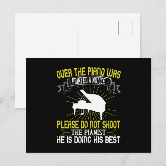 Piano - Alsjeblieft, schiet de pianist niet neer Briefkaart (Voorkant / Achterkant)