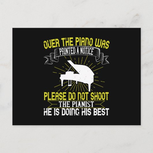 Piano - Alsjeblieft, schiet de pianist niet neer Briefkaart (Voorkant)