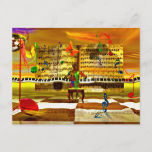 Piano art briefkaart