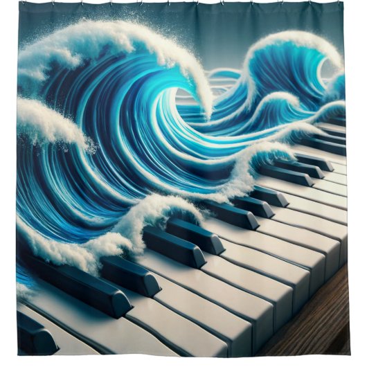 Piano Art Douchegordijn (Voorkant)