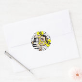 piano-baby ronde sticker (Envelop)