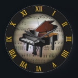 Piano ~ Background "The Musical Planet" *~ Grote Klok<br><div class="desc">~ Gewoon ontdekt ~ Waar alle muziek vandaan komt ~ ( *Fantasy ) ~ Muziek reist door de tijd en ruimte ~ Een geweldig cadeautje voor uw muziekdocent of de muzikant in uw leven.</div>