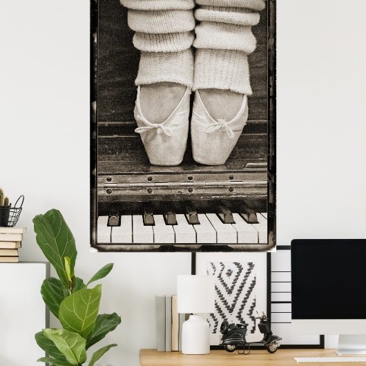 Piano Ballet Duet, groot formaat Poster (Thuiskantoor)